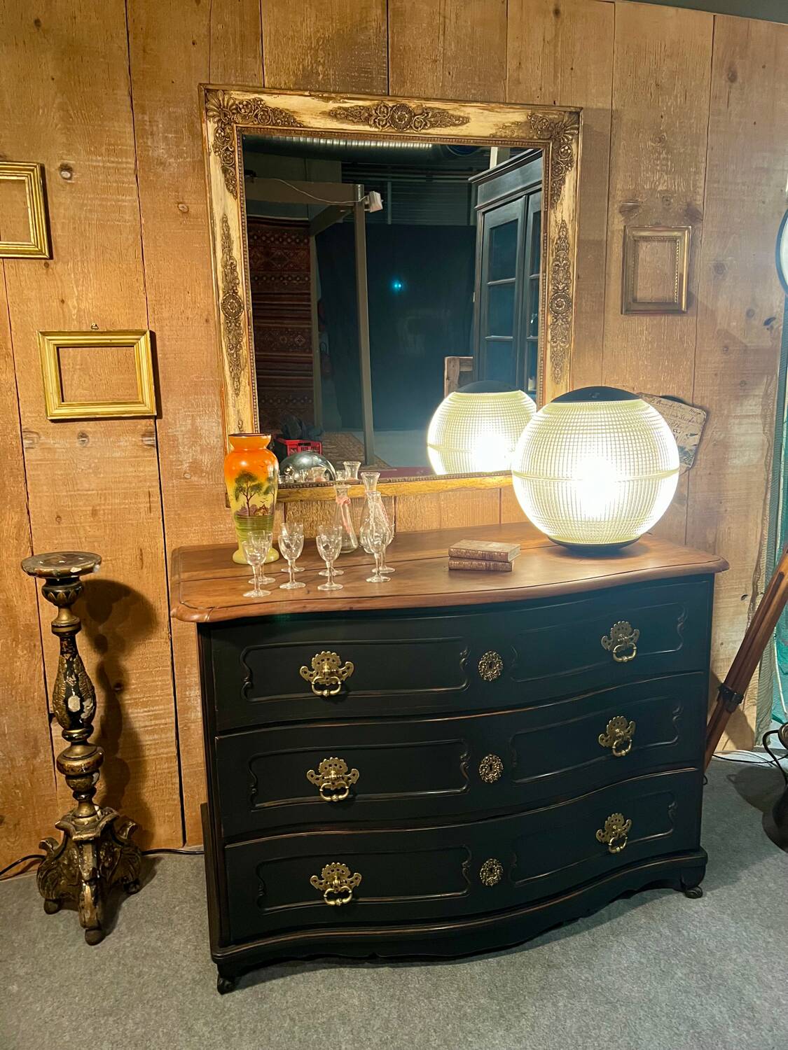 18th century patinated bombé commode