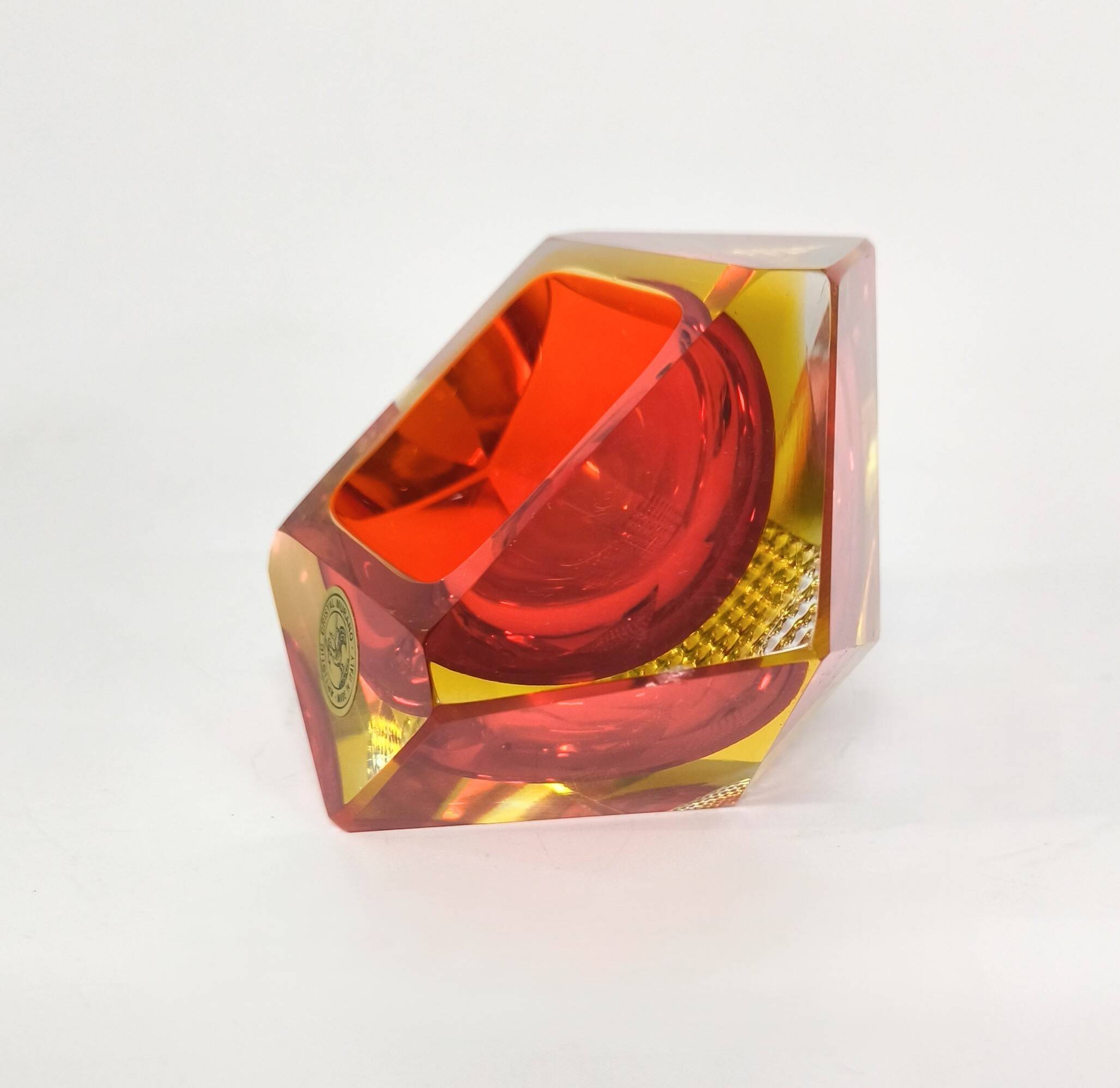 Cendrier en verre de Murano de Flavio Poli, années 60