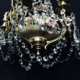 Lustre 6 lights in Crystal, Bronze, and Earthenware