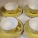 Yellow coffee cups Lunéville KG Badonwiller, antique French