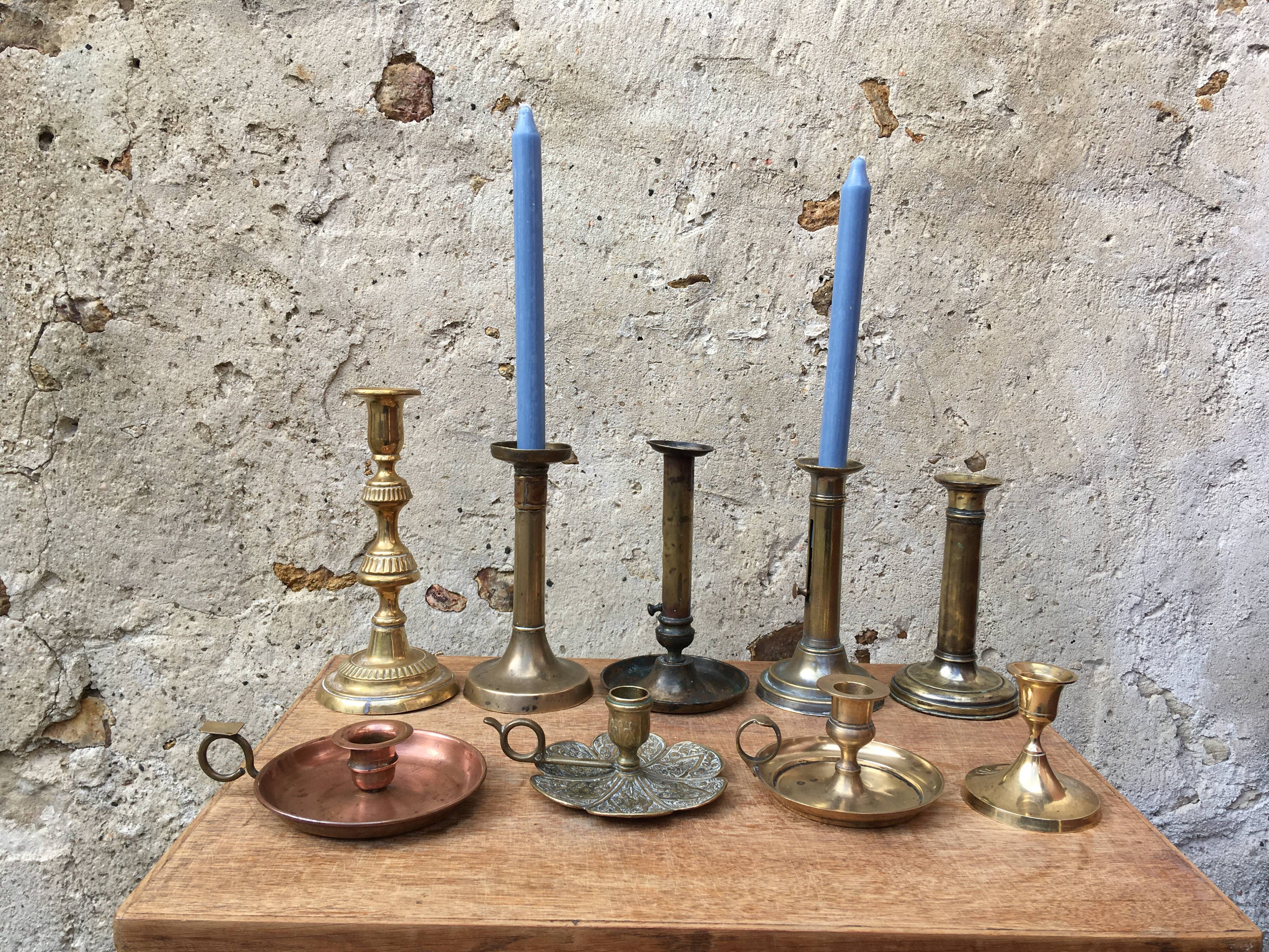 Vintage brass cellar rat candlestick