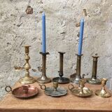 Vintage brass cellar rat candlestick