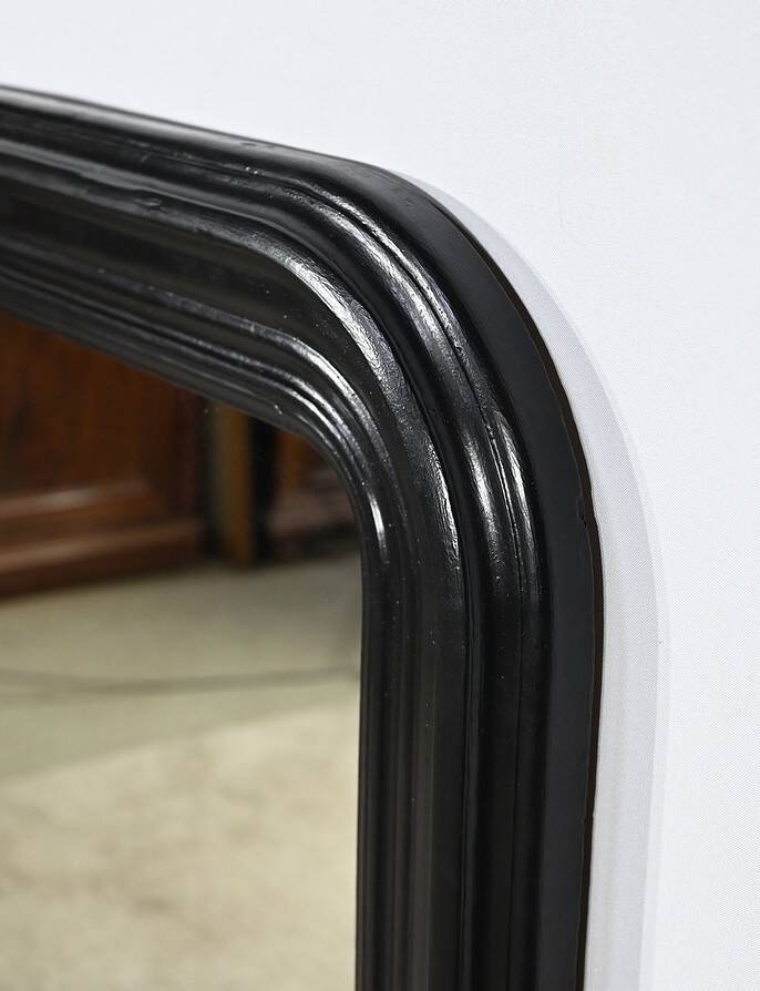 Large Blackened Wooden Mirror, Louis-Philippe style – Mid-19th century