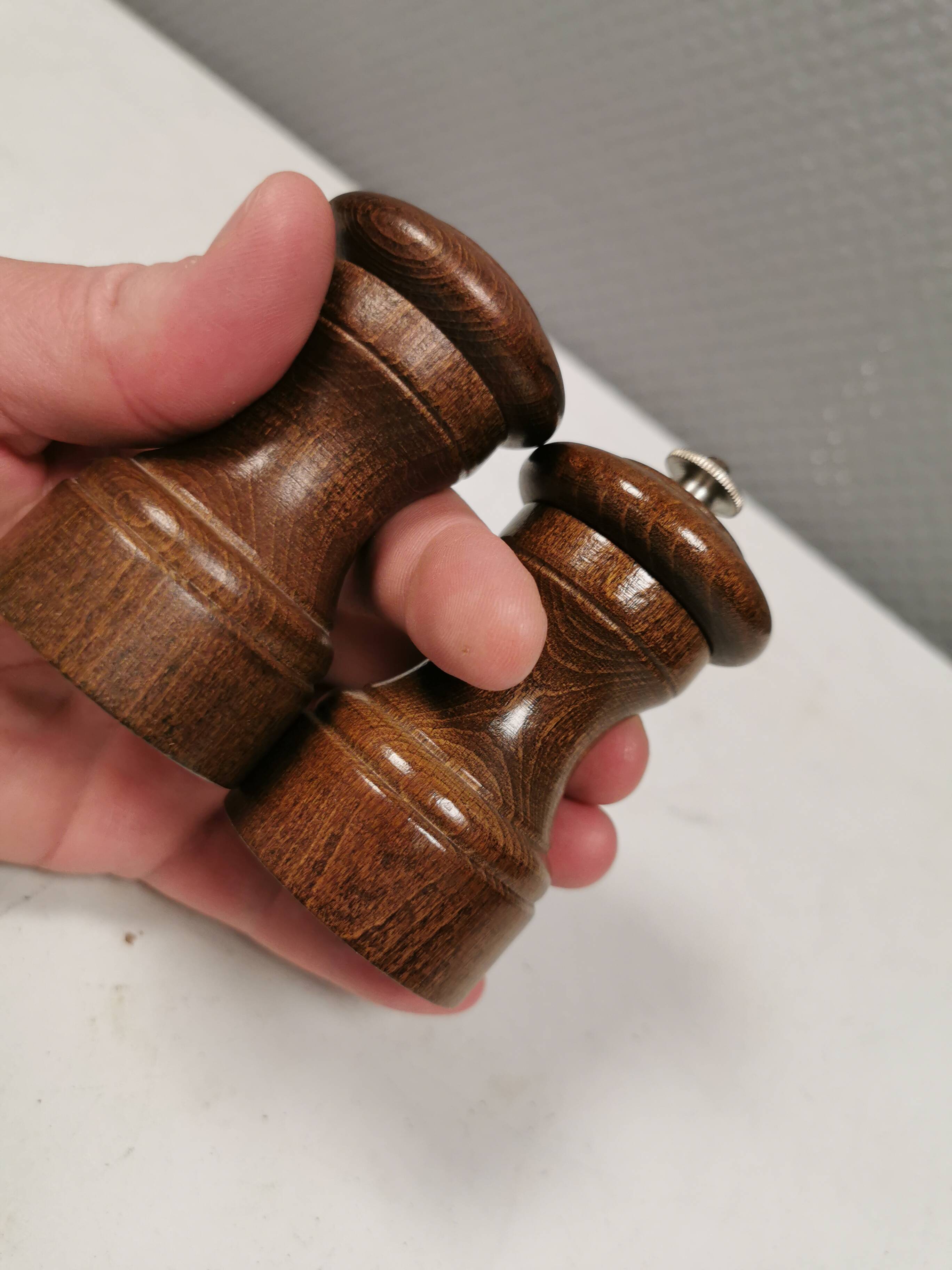 Beautiful salt and pepper set with Peugeot grinder.