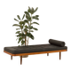 Danish vintage teak daybed in black leather | mid century modern | 1960s