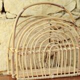 Vintage rattan magazine holder