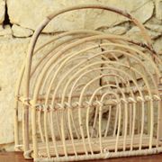 Vintage rattan magazine holder
