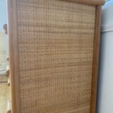 Vintage rattan chest of drawers