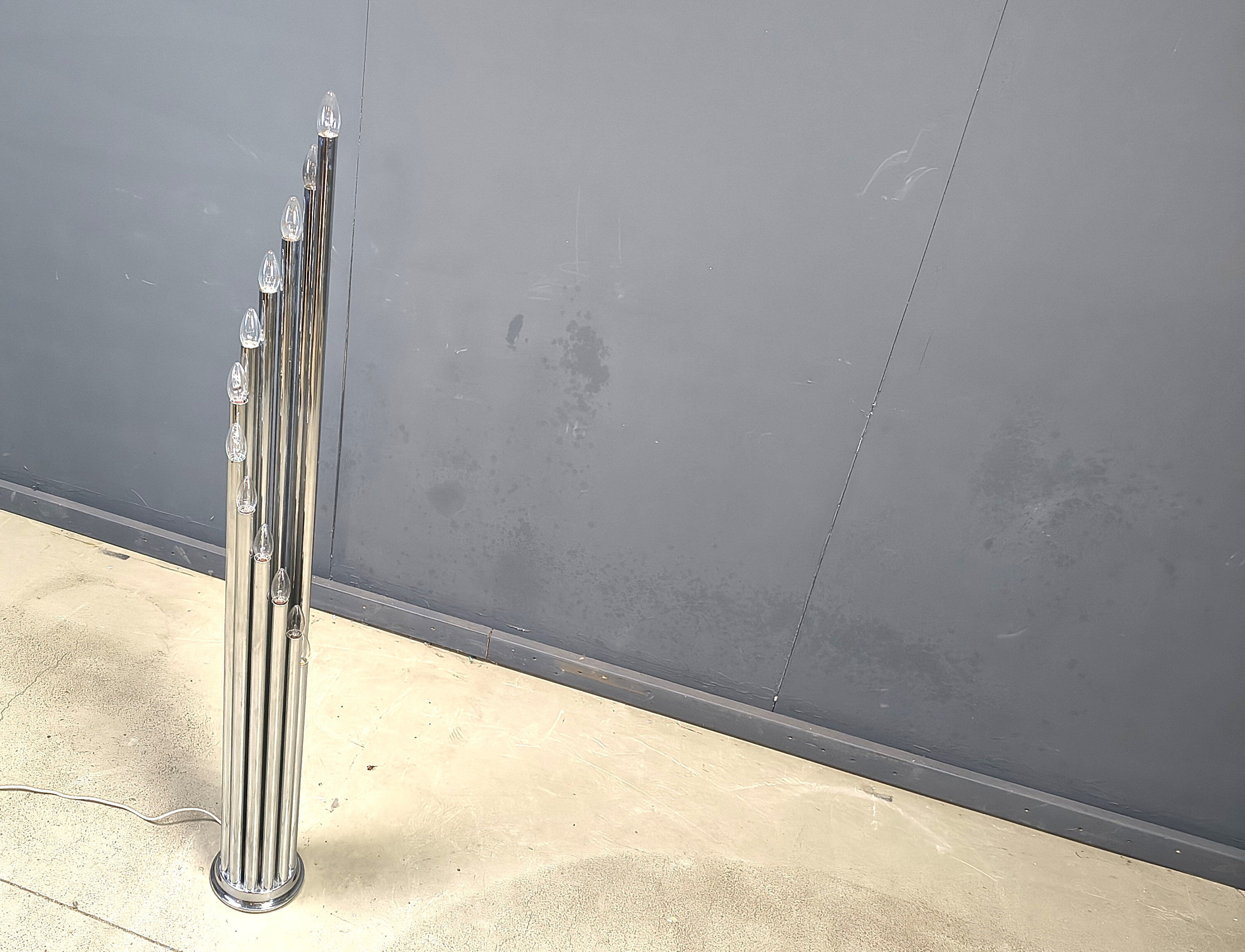 Vintage Italian chrome floor lamp, 1970s