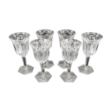 Série de 6 verres à vin Baccarat modèle Malmaison signés