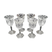 Series of 6 Baccarat model Malmaison wine glasses signed