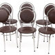 6 chairs Soudexvinyl chocolate, vintage 1970