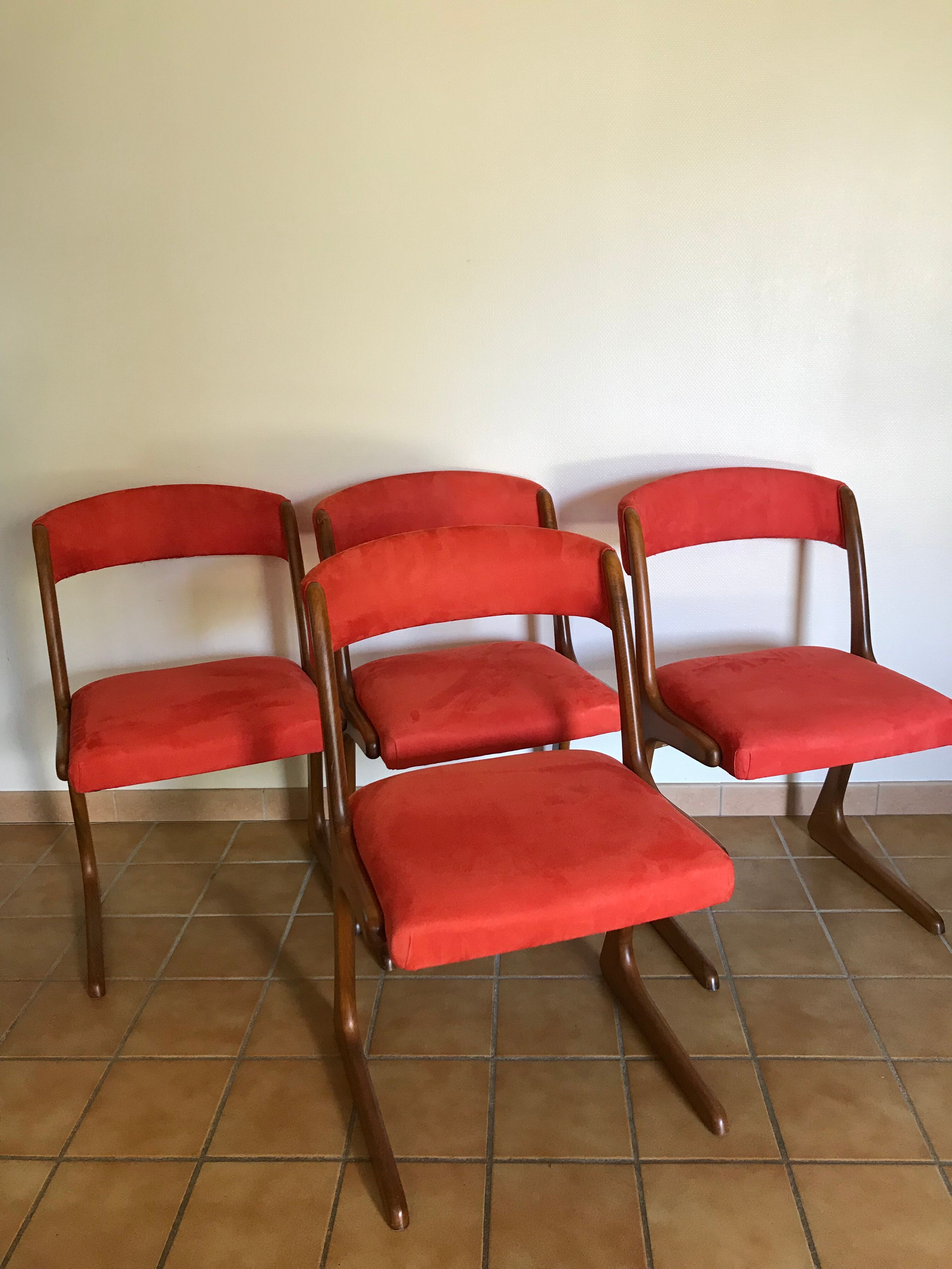 4 vintage teak chairs