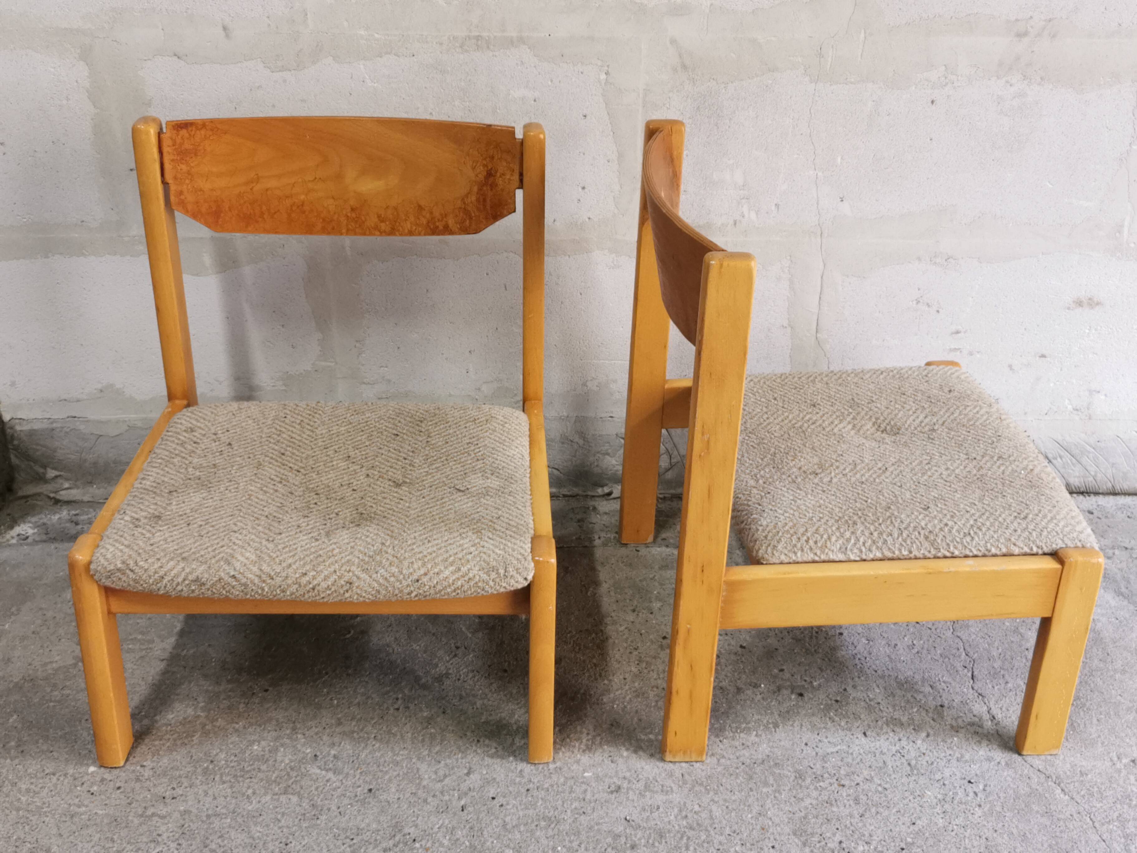 Pair of vintage low chairs