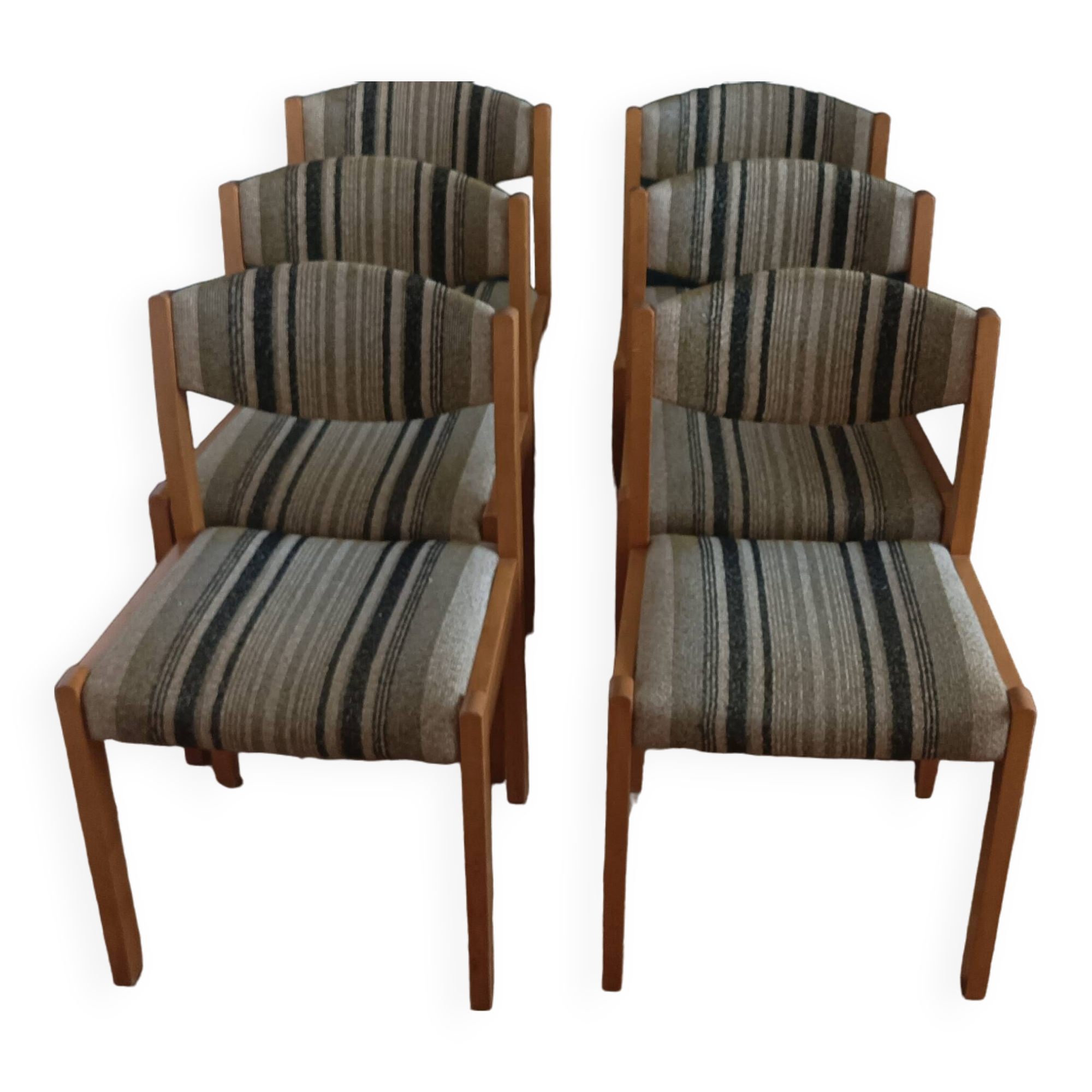 6 chaises scandinaves années 60