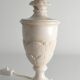 Neoclassical White Florentine Alabaster Table Lamp with Leaf Relief, Italy