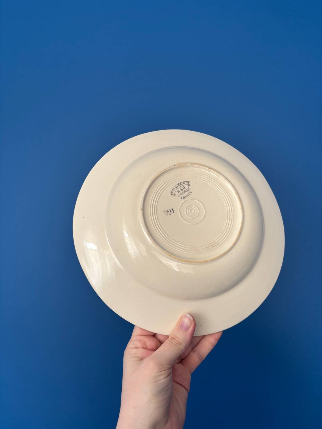 Set of 8 vintage Lunéville deep plates model Odile – bay decoration