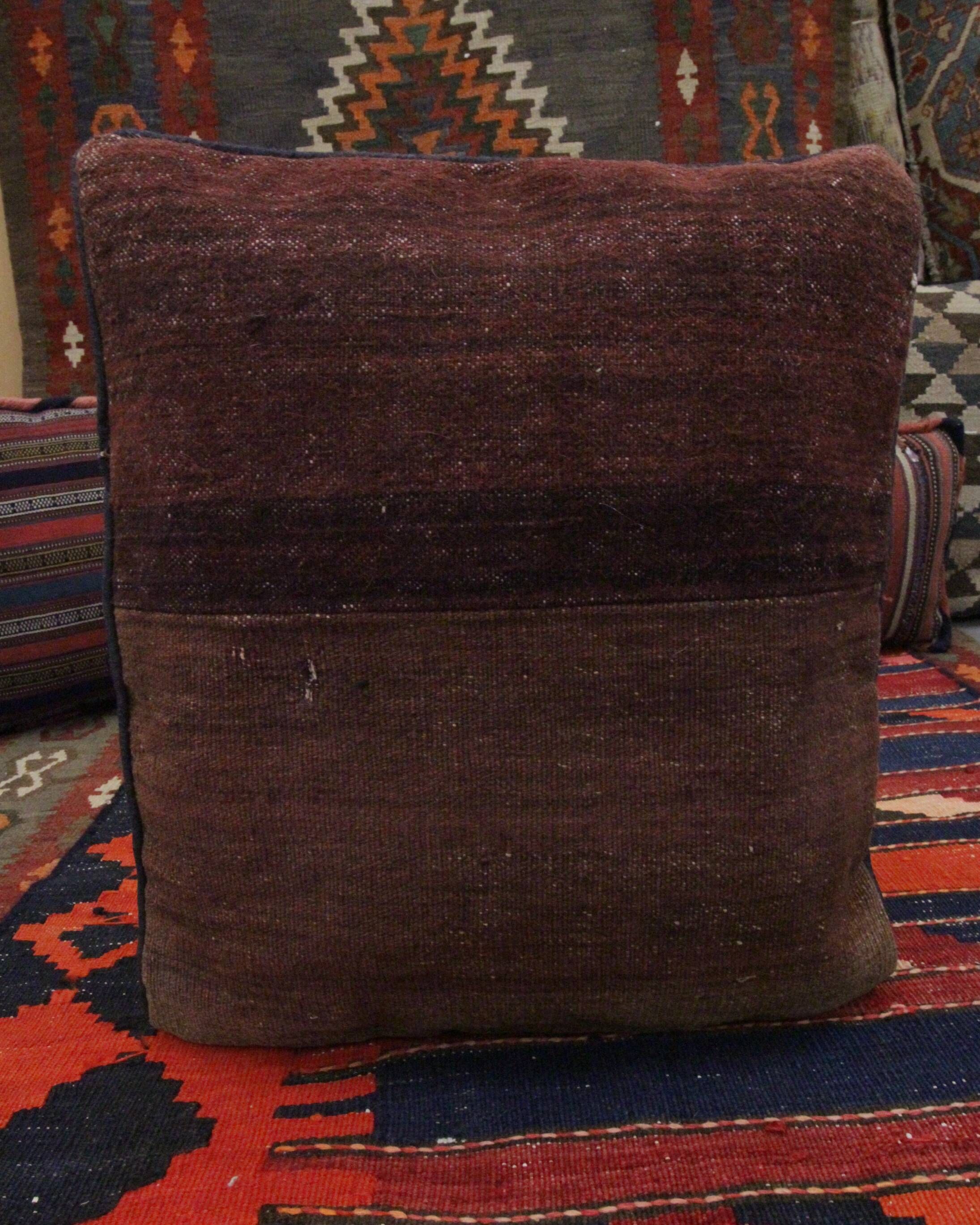 Handwoven Traditional Wool Brown Cushion Cover 45x45cm