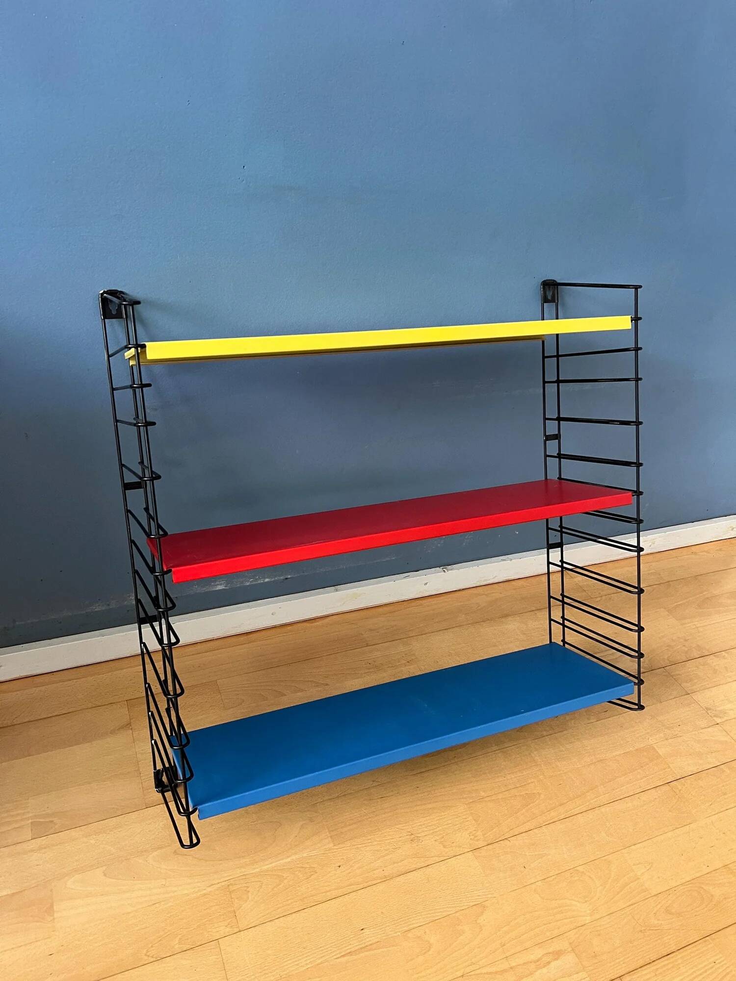 Vintage yellow, red and blue Tomado wall system - shelves - rack - unit