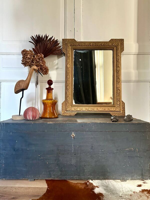 Grand miroir doré XIXeme