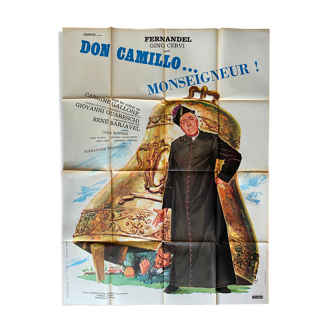 Affiche cinéma "Don Camillo Monseigneur" Fernandel 120x160cm 1961