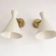 Pair of vintage wall lights in brass and lacquered iron, Italy 1950