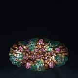 Two vintage enamelled copper tidies