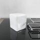 Vintage salt and pepper set – White ceramic and chrome metal