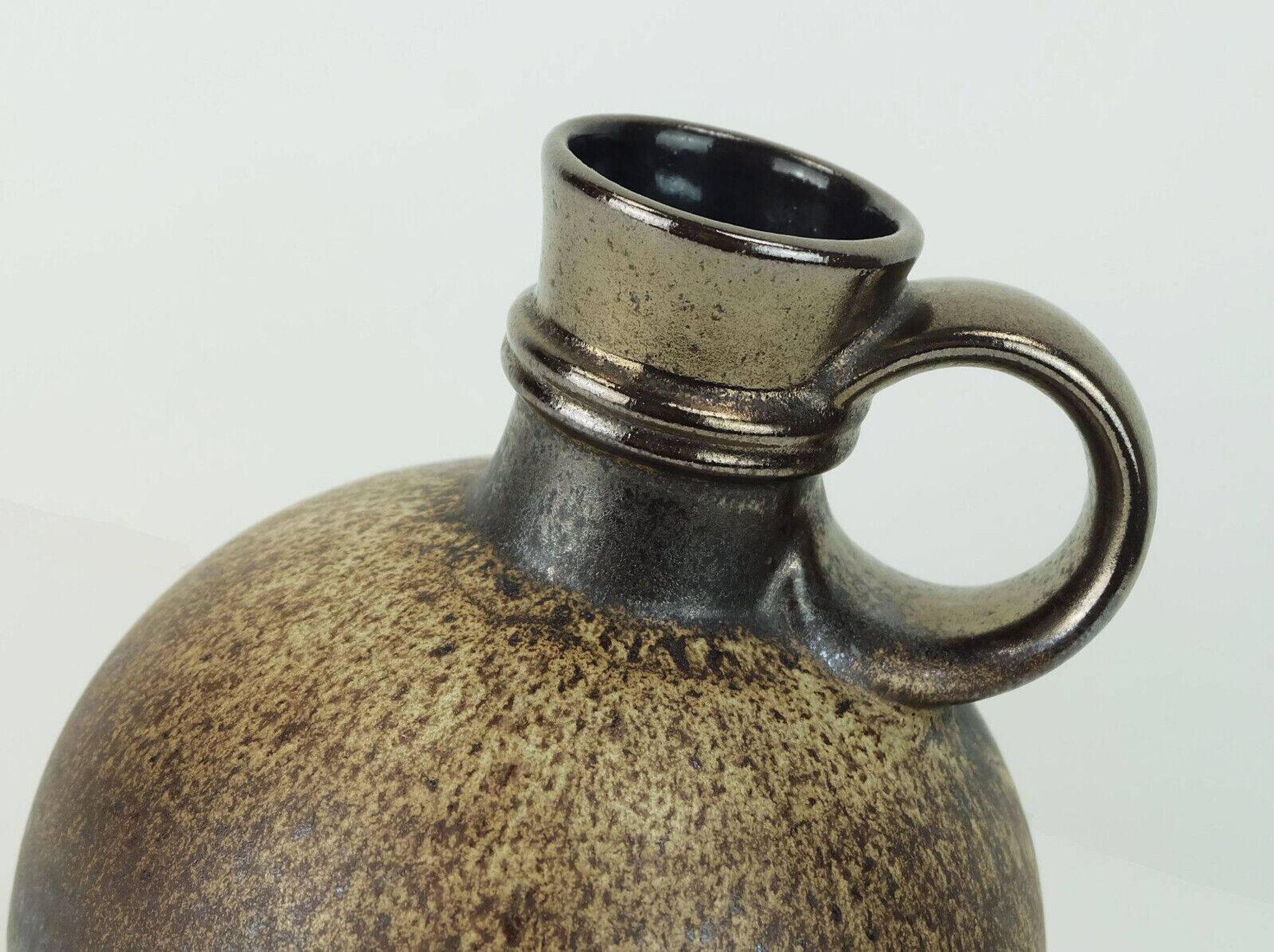 1970s vase steuler-keramik model 308/20 shades of brown and metallic glaze