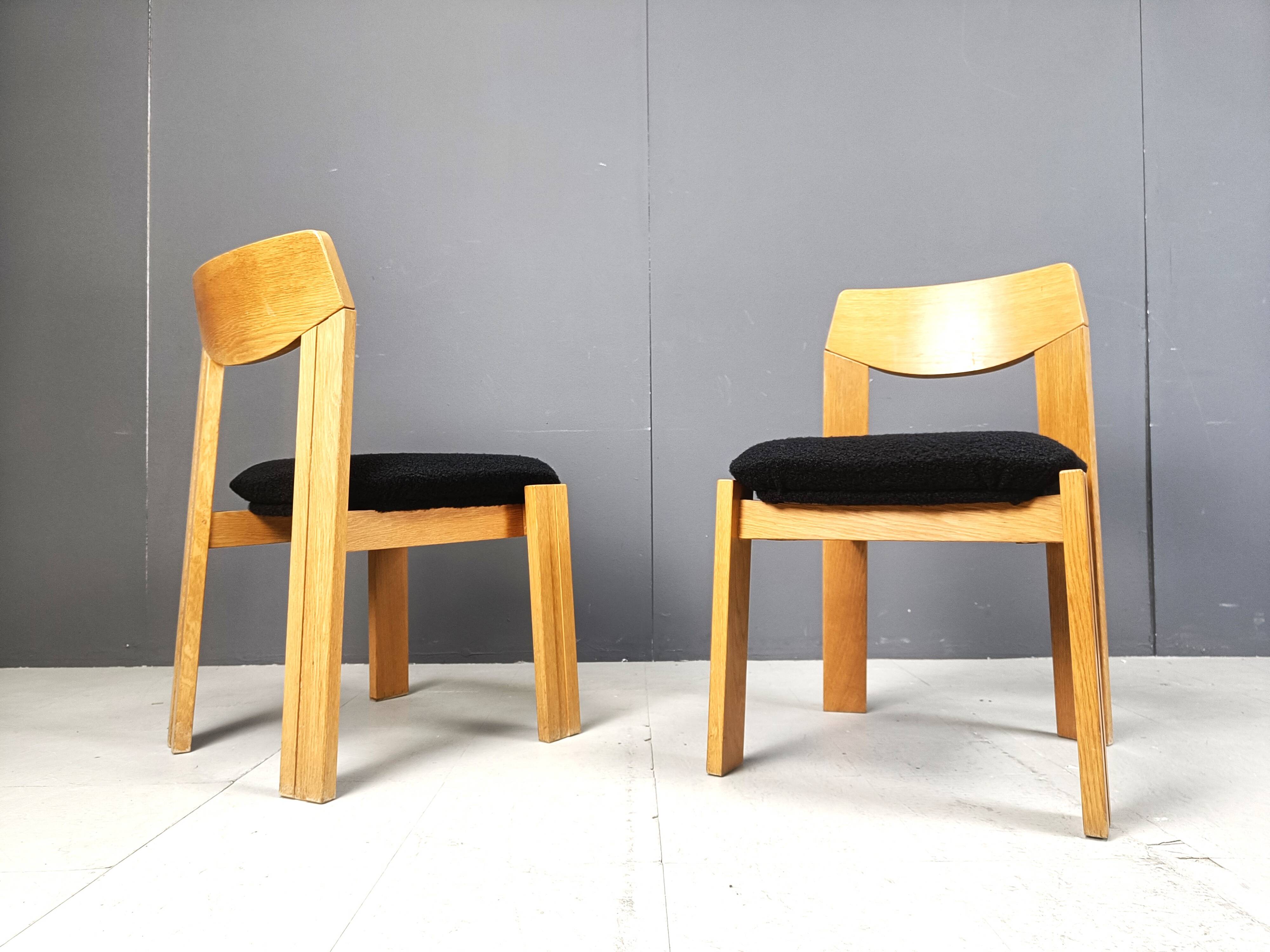 Vintage brutalist dining chairs, set of 6