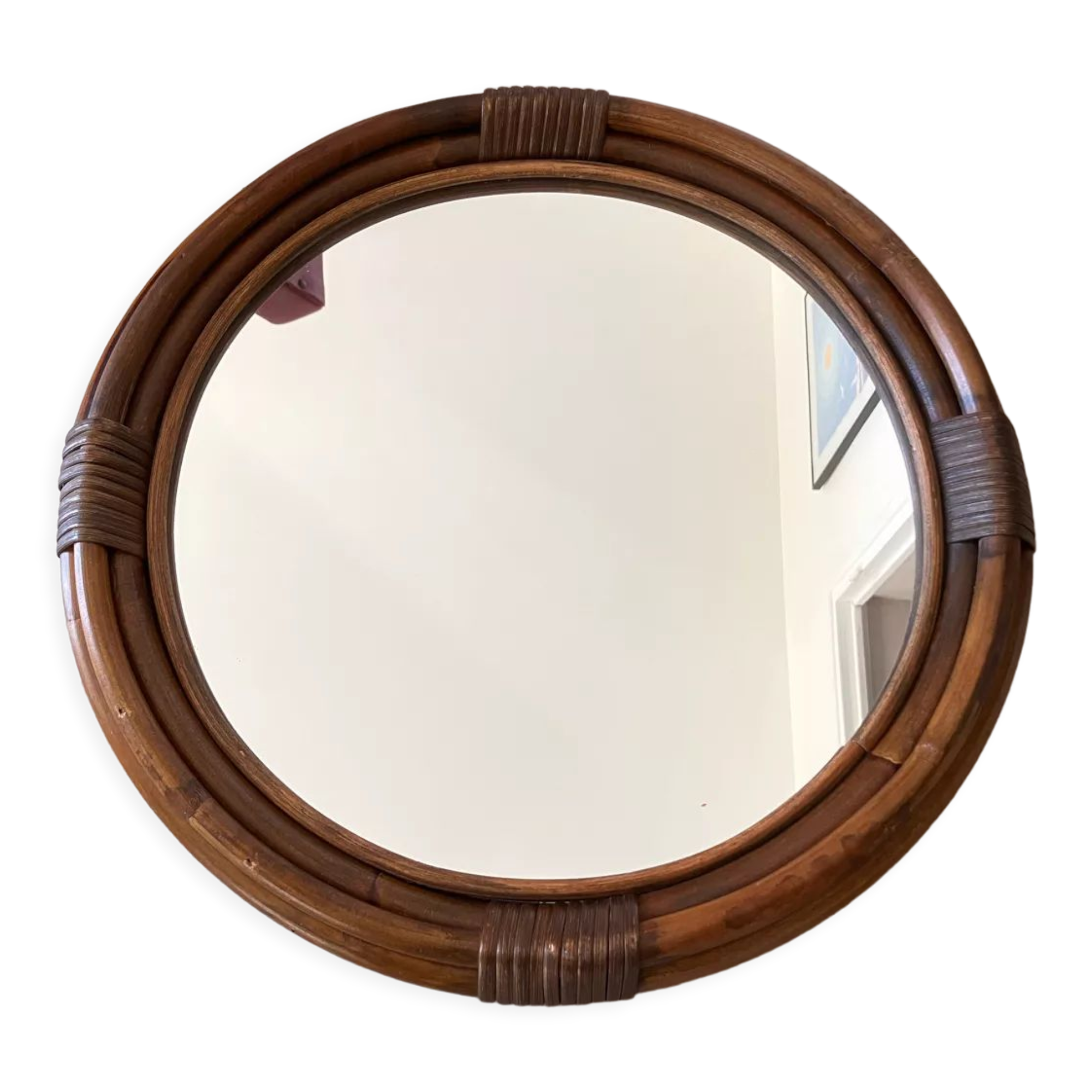 Miroir rotin vintage