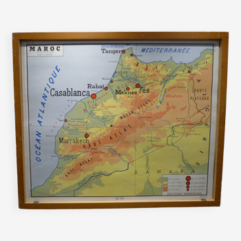 Carte scolaire Editions Rossignol - Maroc ; Centre Ouest de l'Afrique physique
