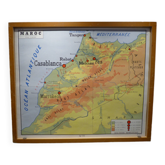 Large school map poster Editions Rossignol - Morocco; West Central Africa physical