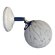 Vintage glass globe wall light from Clichy, white.