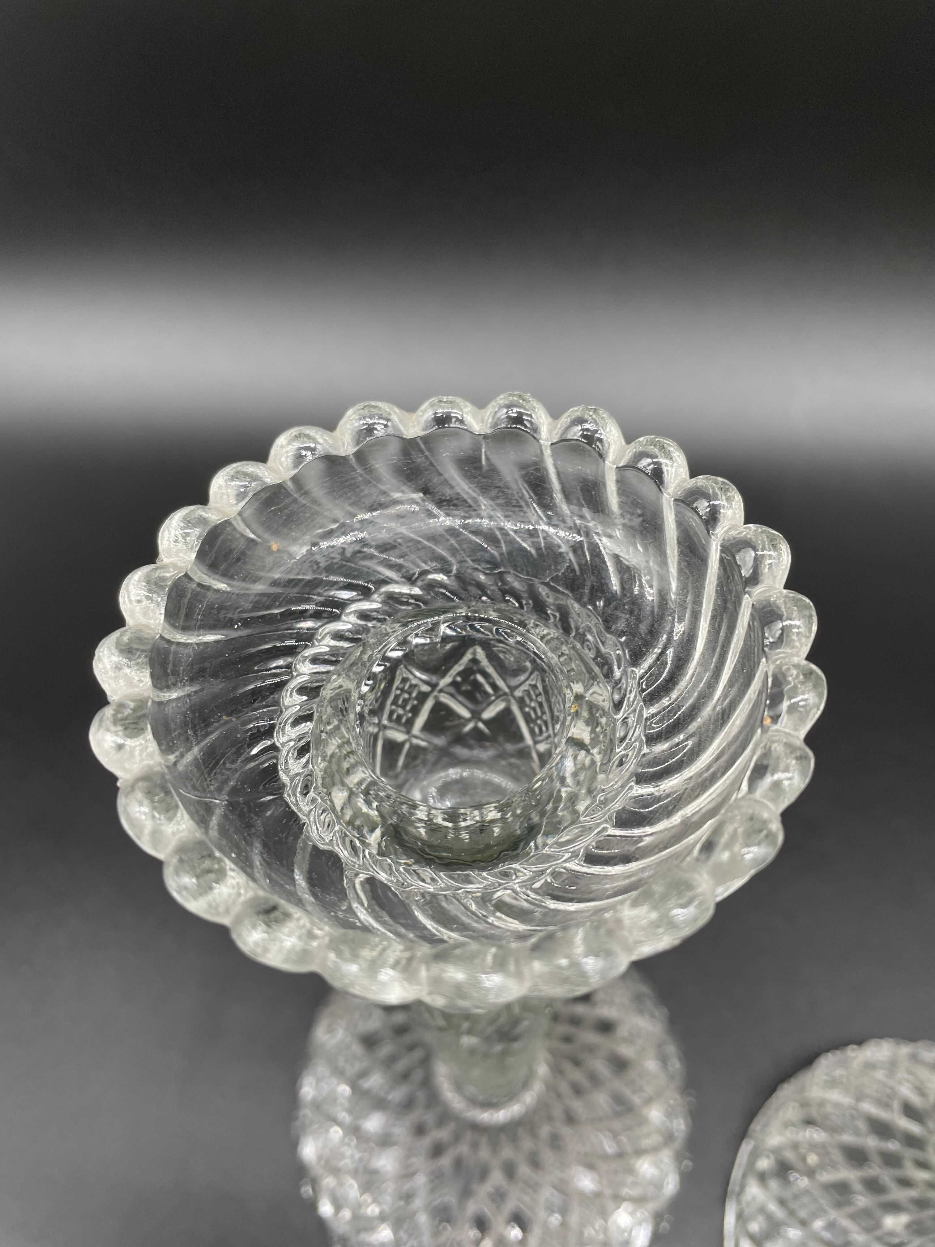 Pair of candlesticks, cut glass