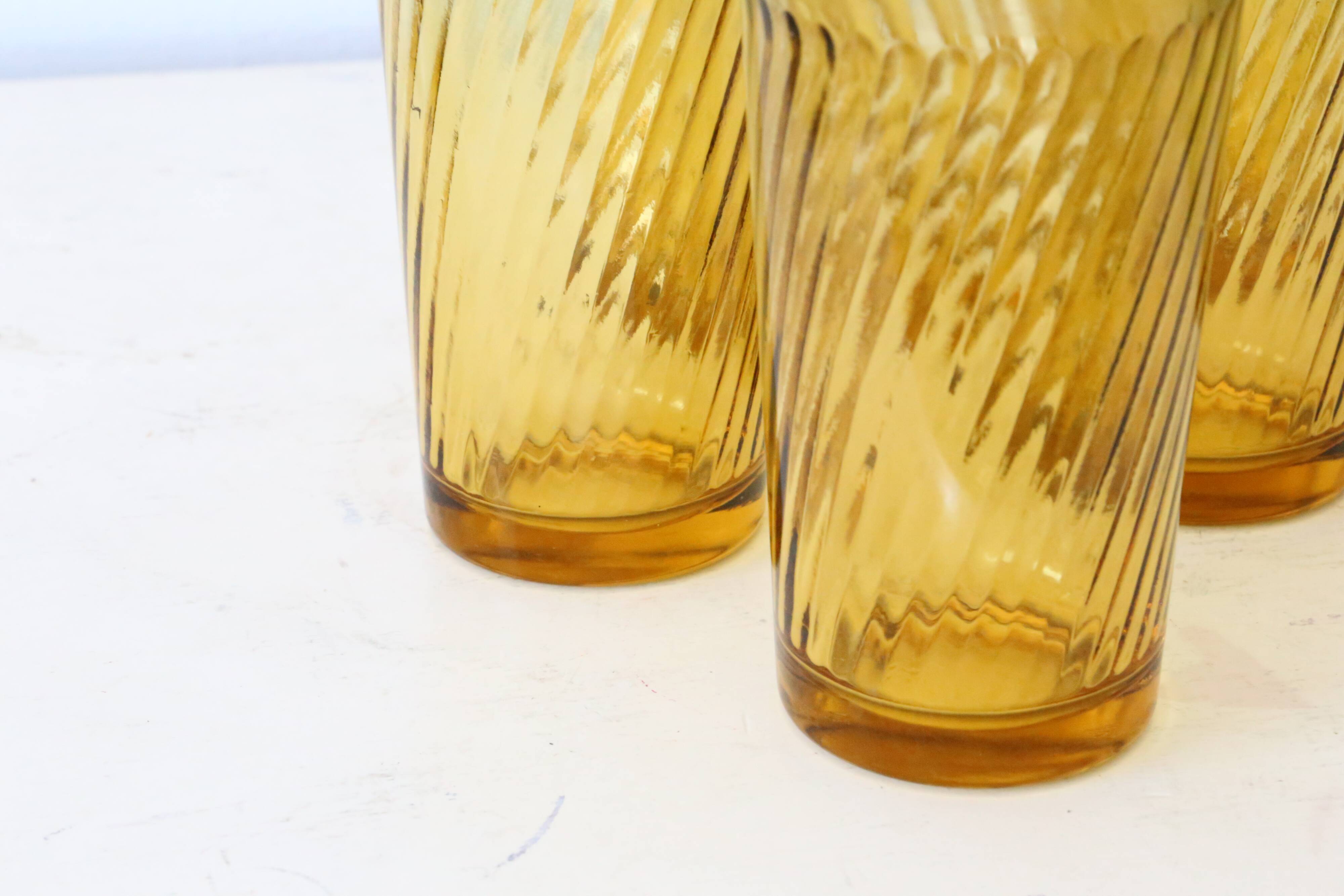 Lot de 6 verres ambrés
