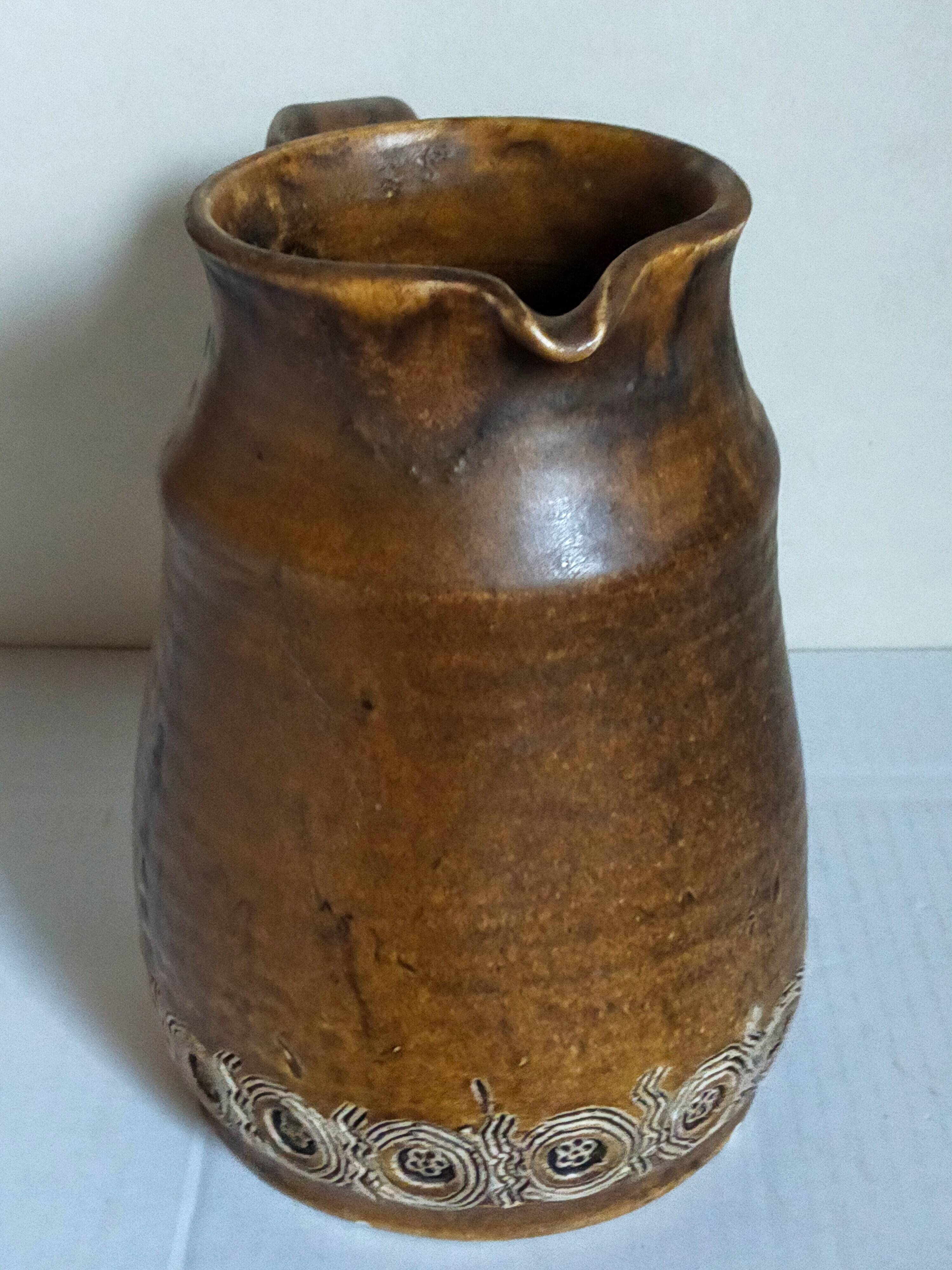 Ceramic potter's pitcher by F.CHEDEVILLE 20th century