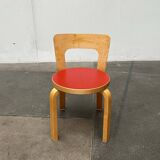 Vintage Red Children's Chair in Linoleum N65 by Alvar Aalto for Artek, Finland, 1970s
