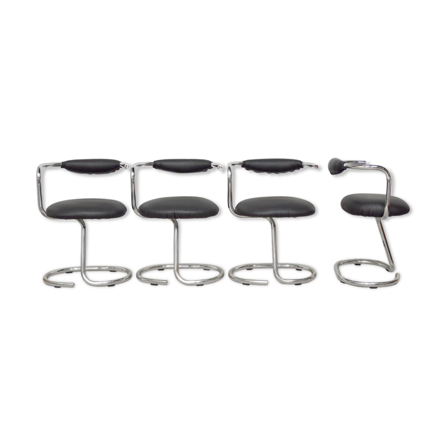4 chaises Cobra par Giotto Stoppino, 1960