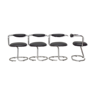 4 chaises Cobra par Giotto Stoppino, 1960