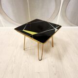 Table basse en laiton et verre