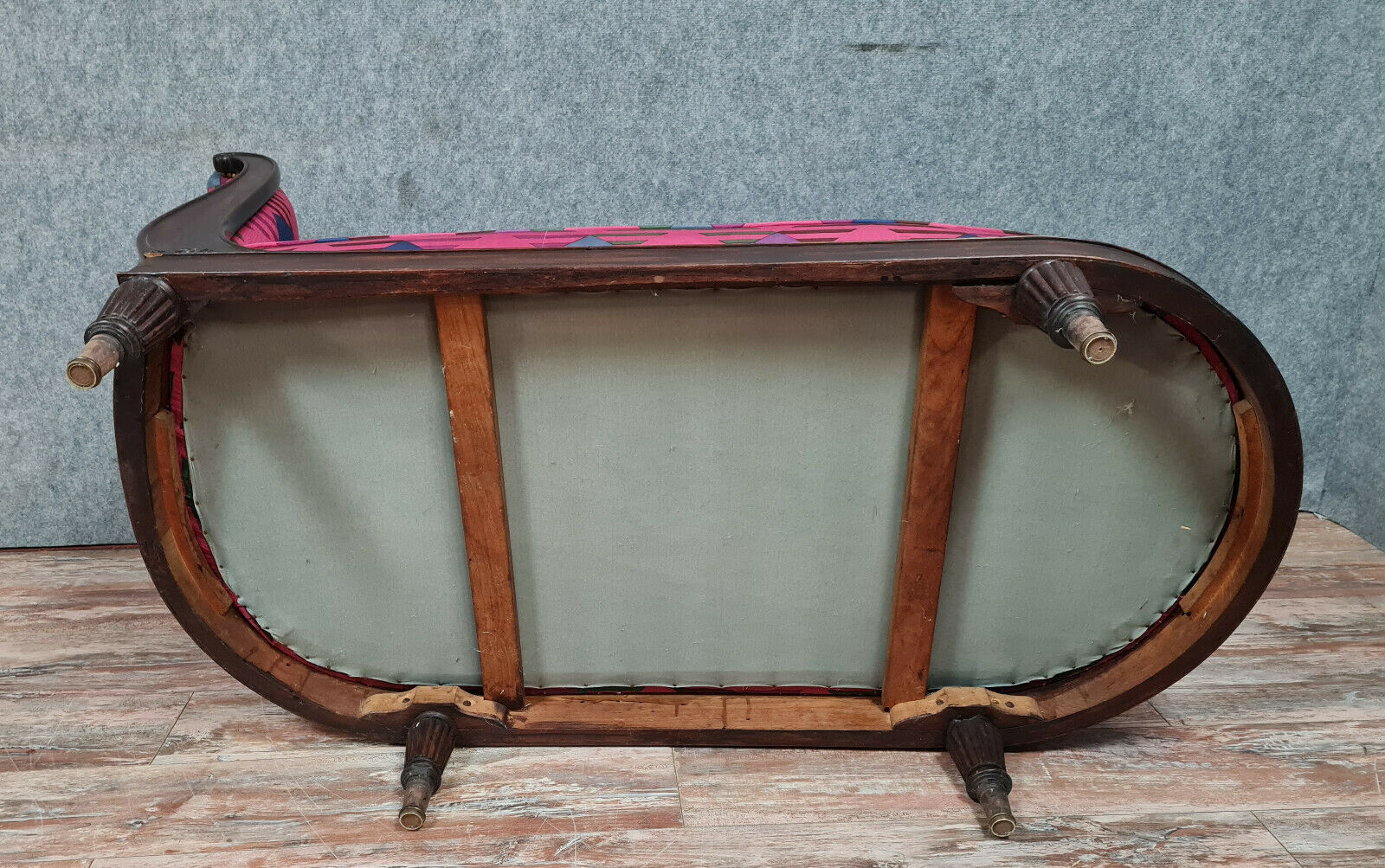 Napoleon iii era recamier bench in mahogany