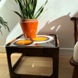 70's teak and ceramic coffee table