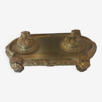 19th century bronze inkwell