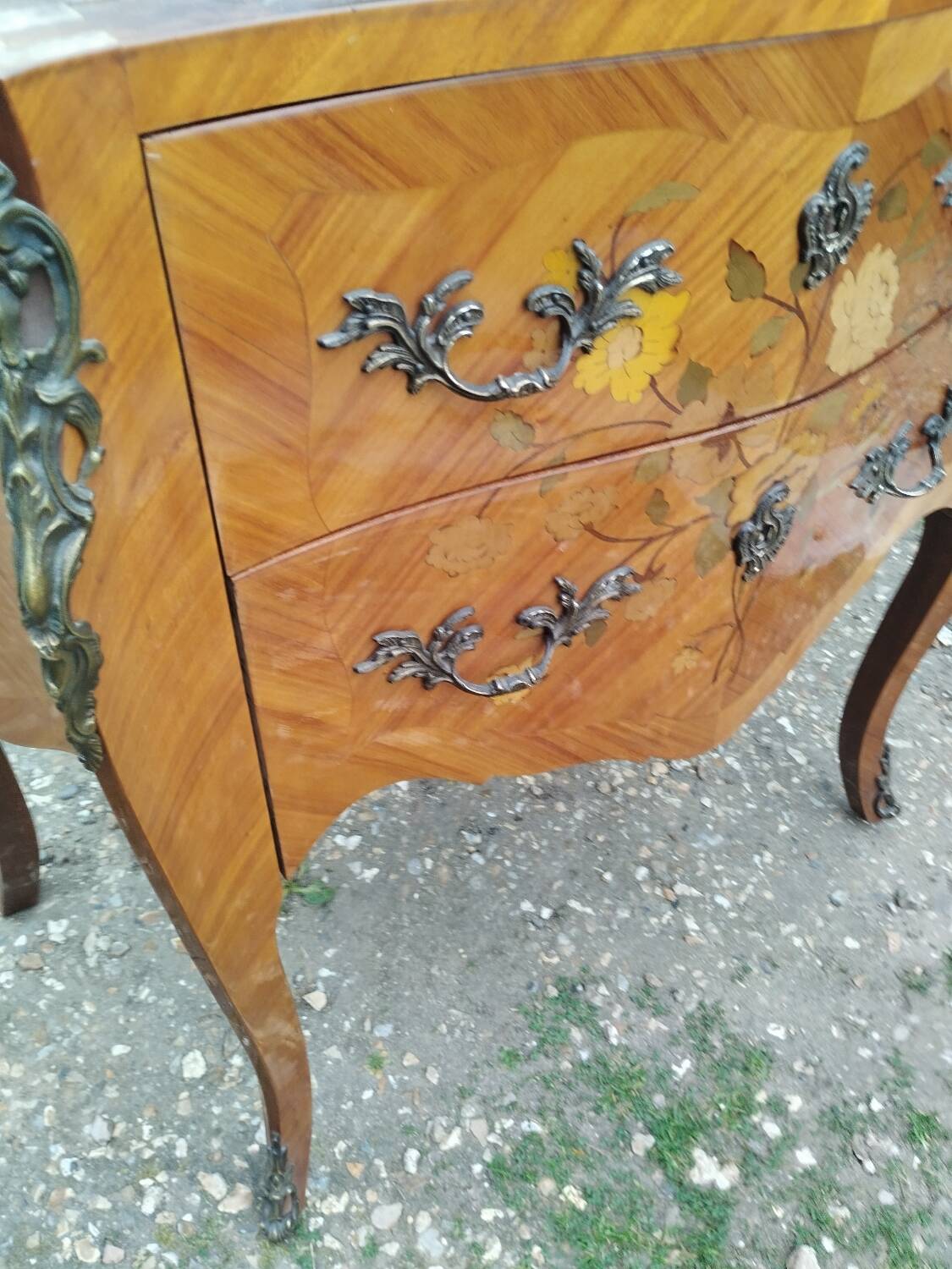 Antique Louis xvi style chest of drawers with marble top