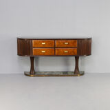 60s italian sidebaoard walnut teak and marble by vittorio dassi