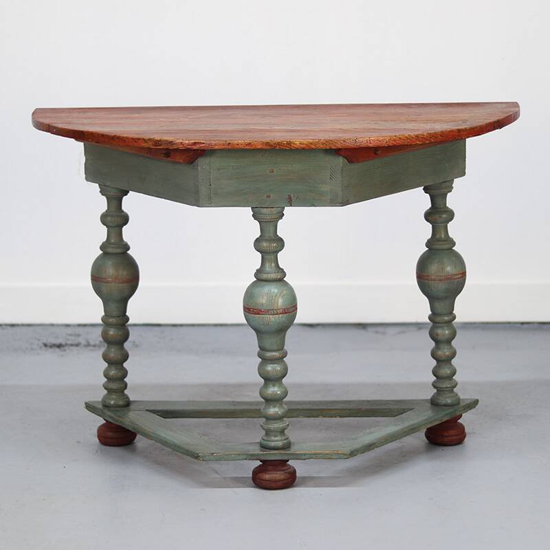 Swedish Gustavian Folk Art Painted Side Table