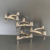 4 modular Nagel candlesticks. Vintage 70s