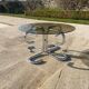 Chrome coffee table and Italian smoked glass 1970
