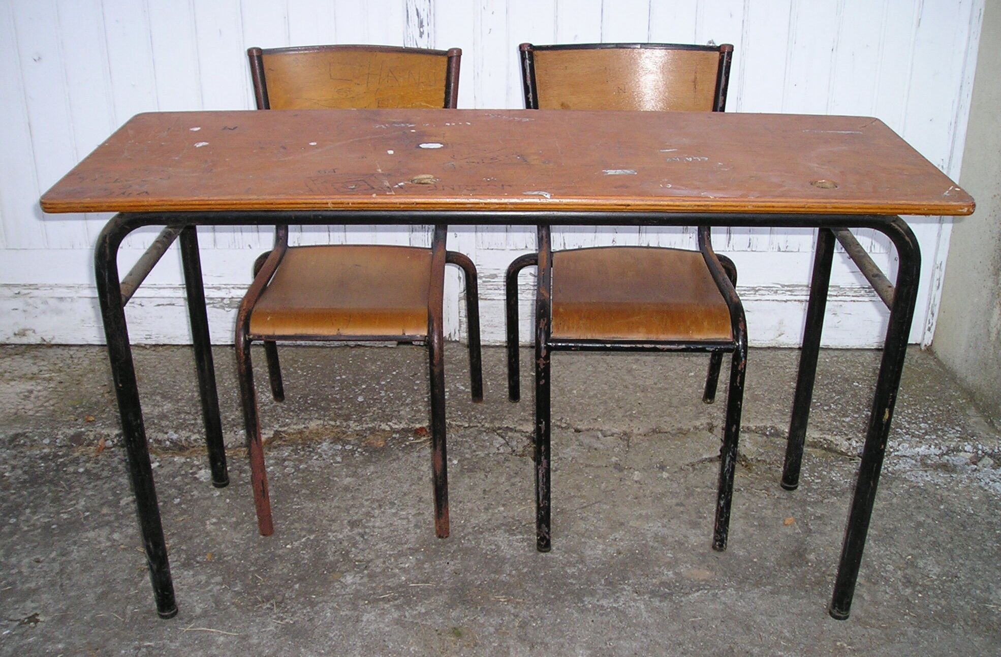 School table and its 2 Mullca chairs from the 60s/70s